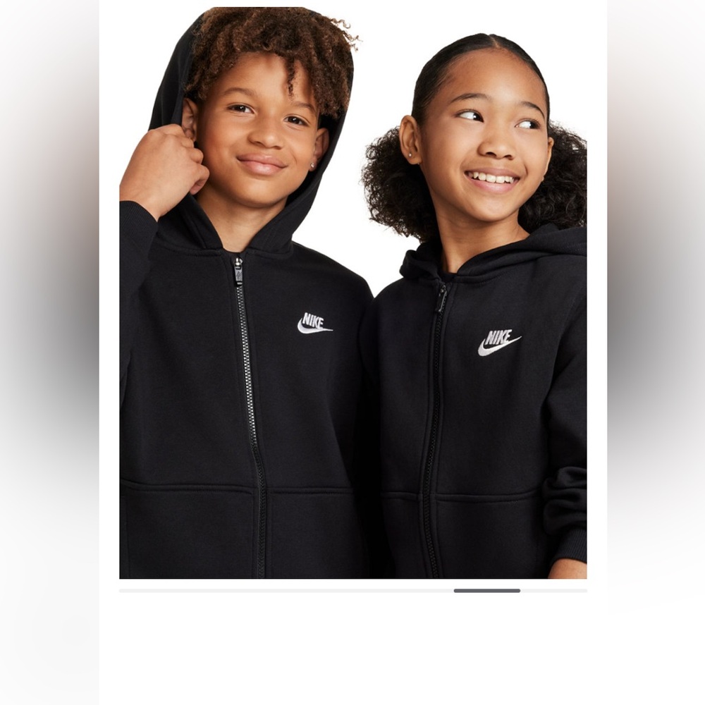 Nike Kids Black Full-Zip Hoodie